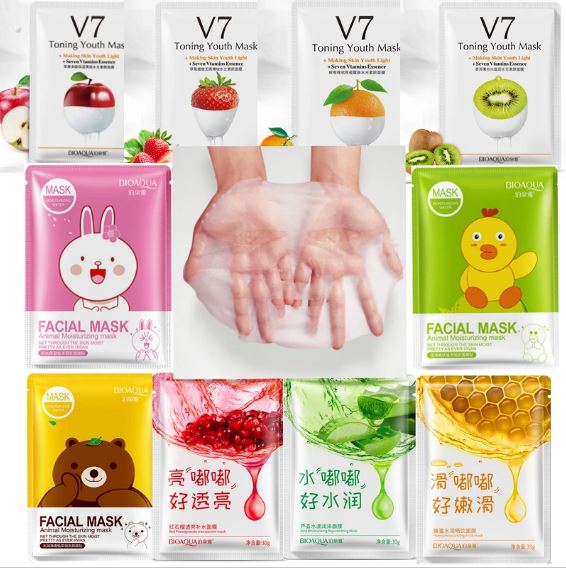 e087db3f7e768ea9b96e270b8002f849_339ff602-302e-4b89-af1e-ad92f3834204 Pack Of 15Pcs Random Moisturizing , Glowing , Anti Aging Deep Repair Sheet Masks 1x15